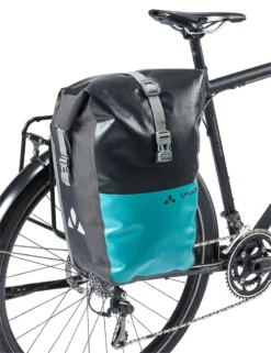 Vaude Aqua Back Color Single 12 Litre Pannier Bag - Black/Alpine Lake -Bicycle Equipment Store 5 915