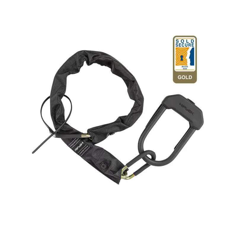 Hiplok E-DX Chain And U-Lock Combo - 10mm/110cm - Black 1 Hiplok E-DX Chain And U-Lock Combo - 10mm/110cm - Black