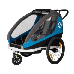 Hamax Traveller Twin Child Bike Trailer - Blue/Grey -Bicycle Equipment Store HAM400051 2