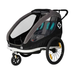 Hamax Traveller Twin Child Bike Trailer - Black/Grey -Bicycle Equipment Store HAM400057 2