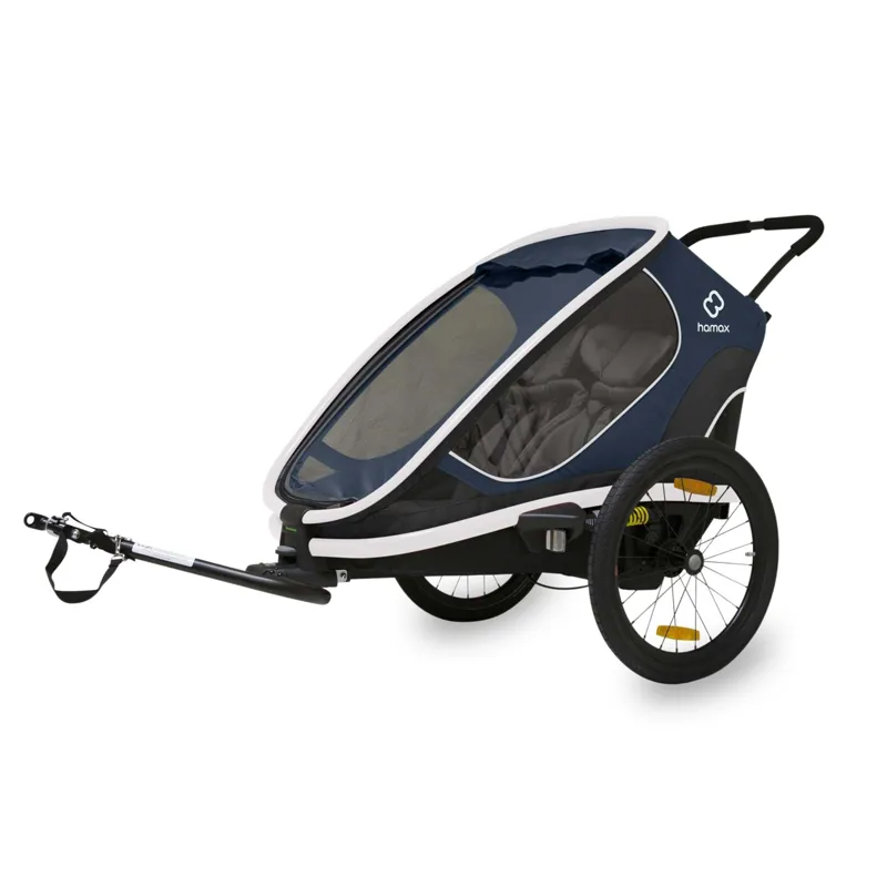 Hamax Outback Twin Reclining Child Trailer - Navy/White 1 Hamax Outback Twin Reclining Child Trailer - Navy/White