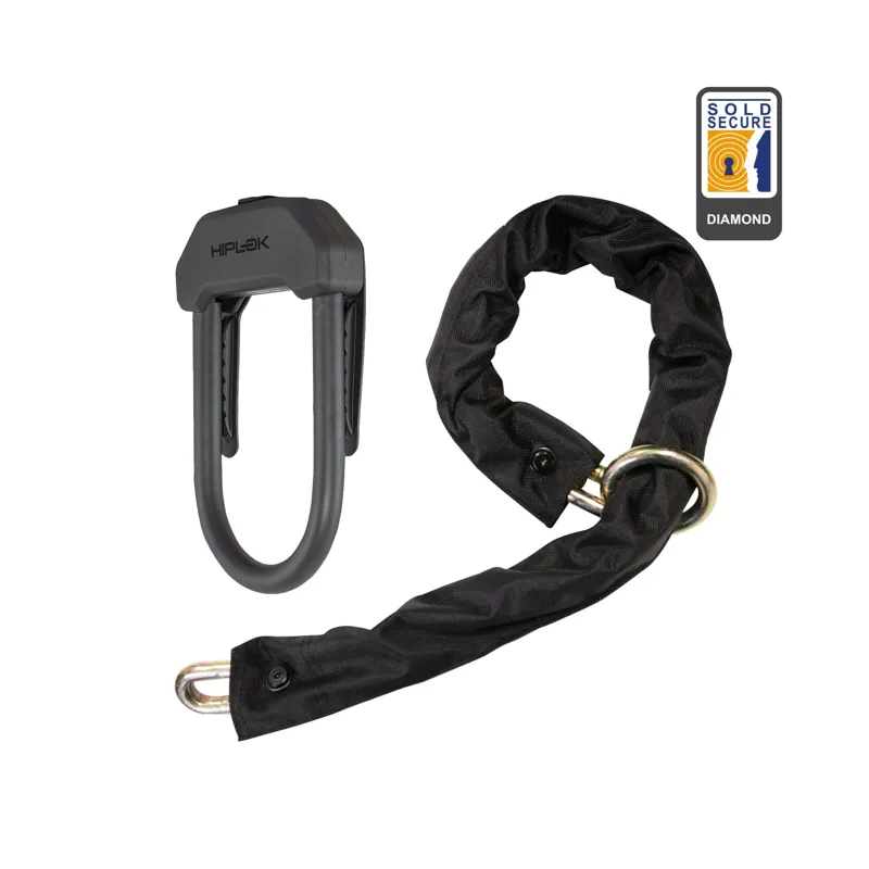 Hiplok DXXL D-Lock And Chain Combo - Black