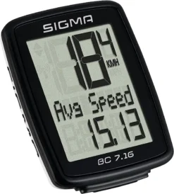 Sigma BC 7.16 ATS Wireless Cycle Computer - Black -Bicycle Equipment Store SG07162 2