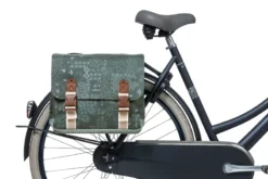 Basil Boheme Double Pannier Bag - 35L - Forest Green -Bicycle Equipment Store basil boheme double bicycle bag 35 liter green1