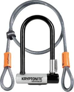 Kryptonite Kryptolok Mini U-Lock With 4 Foot Flex Cable And Bracket