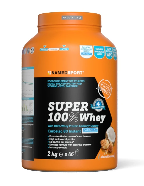 NamedSport Super 100 Whey Protein - 2kg - White Chocolate/Strawberry 2 NamedSport Super 100 Whey Protein - 2kg - White Chocolate/Strawberry - Image 2